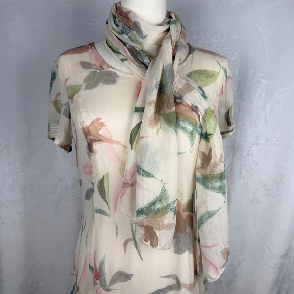 Vintage Monsoon Floral Midi Tea Dress Cottagecore Romantic Boho Size 6/Small - Picture 5 of 9